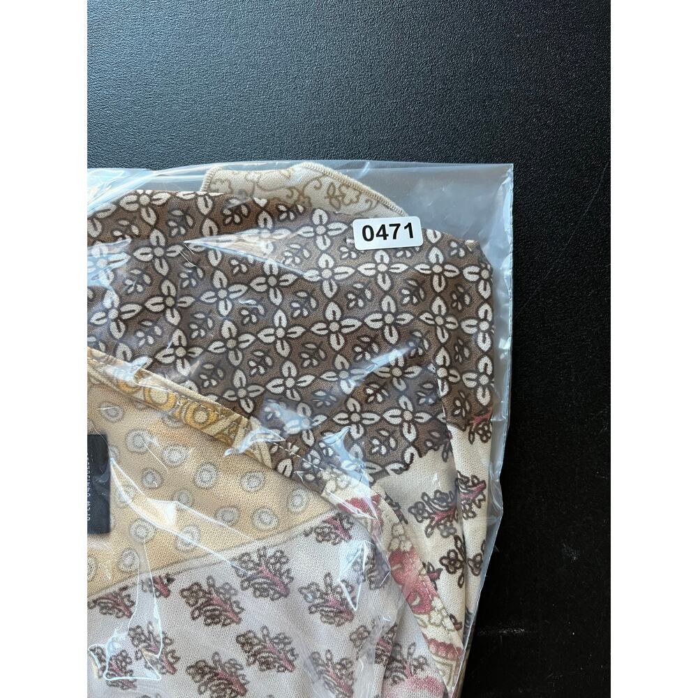 Vintage Y2K Brown Mixed Print‎ Pattern Top Large No Boundaries Fairy Cyber 2000s - Picture 14 of 14
